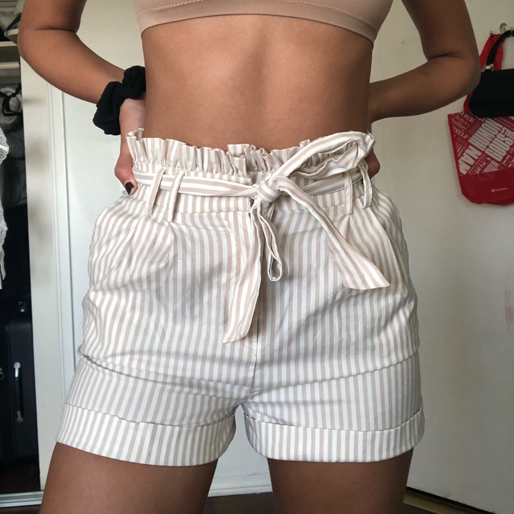 Striped Paperbag Shorts